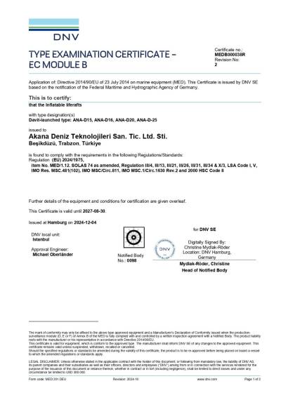 Davit Launched Certificate