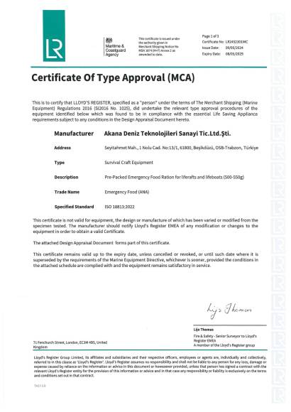 Food MCA Certificate