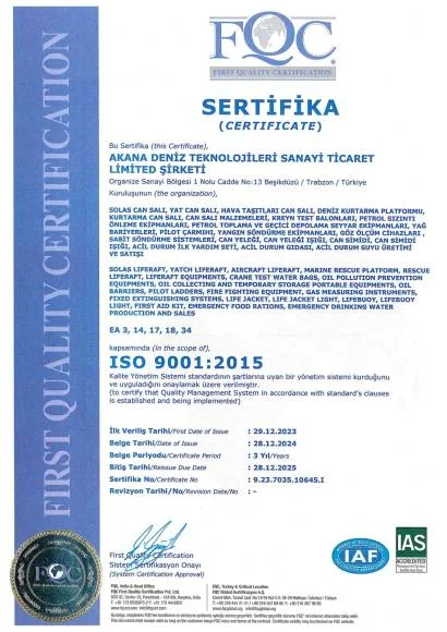 ISO 9001 Certificate